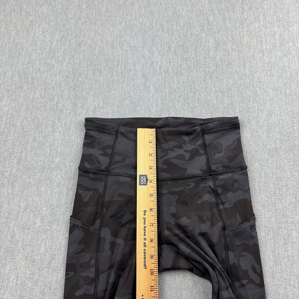 Lululemon Leggings Womens 4 Black Camo Fast Free Crop II 19